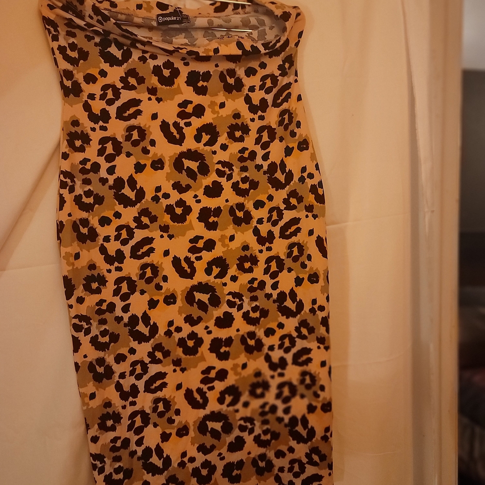 Stylish Strapless Leopard Print Dress